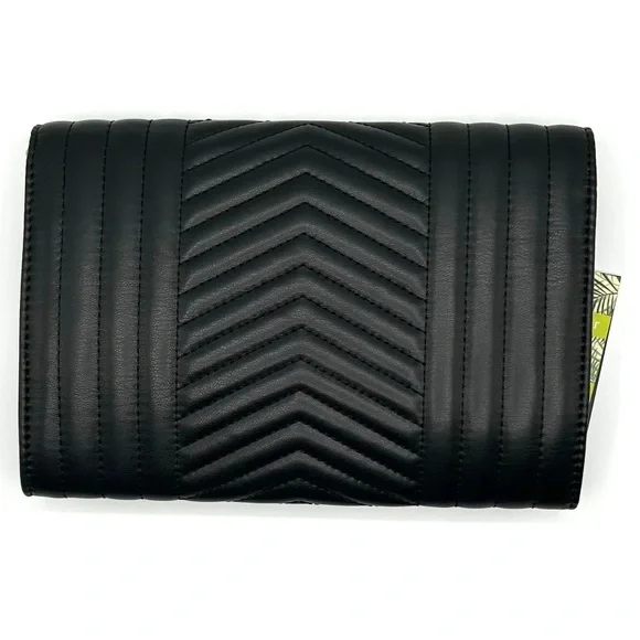 Badgley Mischka Black vegan leather Chevron Quilted Crossbody NWT DEADSTOCK - Picture 2 of 11